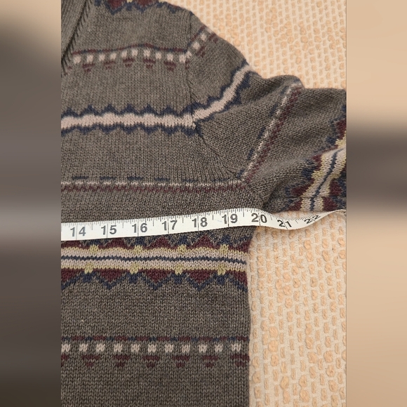 Gap Sweater Mens Medium Gray Shawl Cardigan Button Up Western Navajo Knit Hiking - Picture 5 of 12